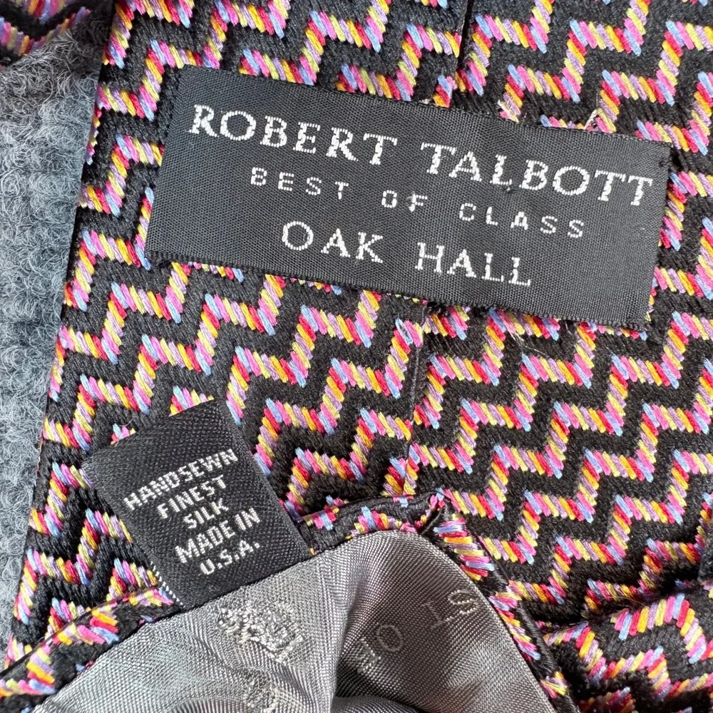Robert Talbott Best of Class Oak Hall Silk Tie Chevron Zigzag Multi-Color USA